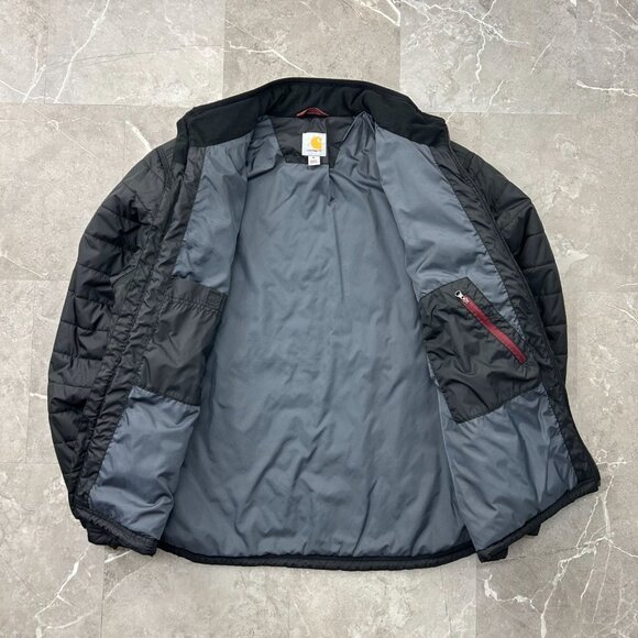 Carhartt Puffer Jacket Mens XL Black Workwear Full Zip Gilliam Quilted Coat - Picture 2 of 10